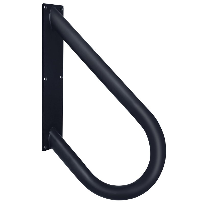 HouseAid Industrial Pipe Handrail for 1-2 Step Stairs, Farmhouse Stair Hand Railing Grab Bars with 1-1/4 Inch Diameter Pipe, Vintage Style U-Shape Safety Handle, Wall Mounted, Matte Black - Image 1